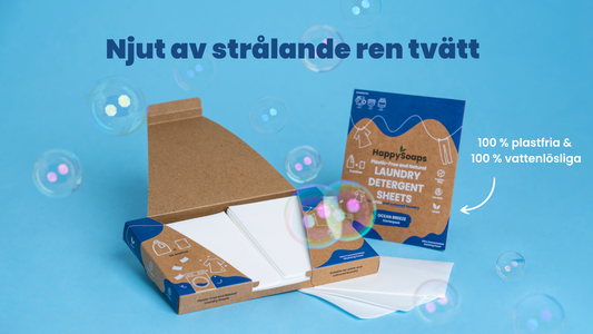 Miljövänlig tvätt med plastfria Laundry Sheets från HappySoaps!